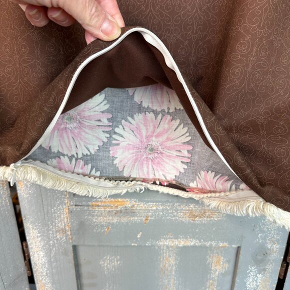 Arhaus Daisy Down Pillow Pink Brown - Picture 9 of 12